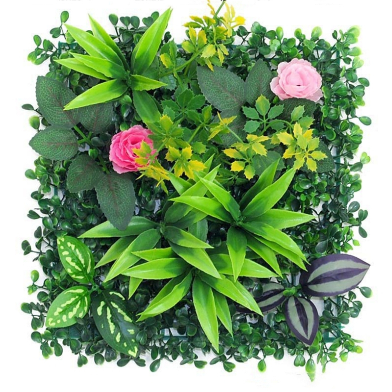 25x25cm Green Artificial Plants Wall Panel Plastic Outdoor Lawns Carpet Decor Home Wedding Backdrop Party Grass Flower Wall: Deep Sapphire