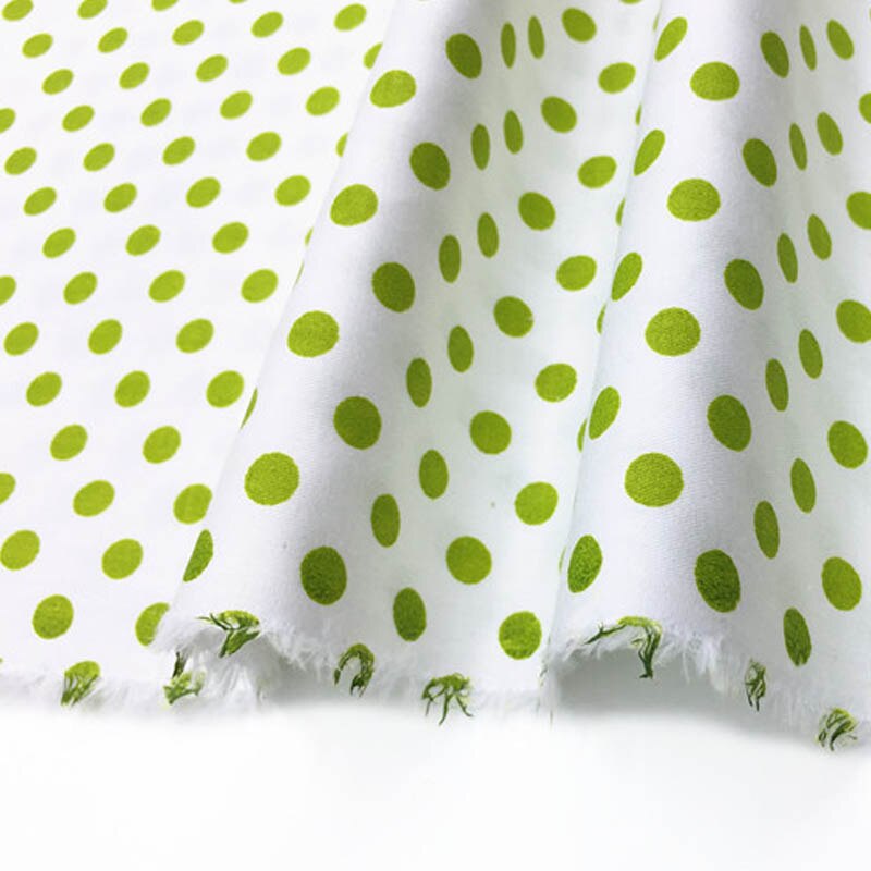 160 cm * 50 cm katoenen doek GROEN GEEL KASTANJEBRUIN polka dot 0.8 cm stoffen voor DIY beddengoed handwerk tafelkleed quilten patchwork craft: 8 white GREEN