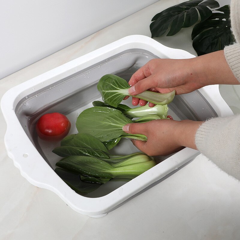 Cutting Board With Trays Folding Chopping Block Tabla De Cocina Para Cortar Kitchen Eco-Friendly Alimentos Multifunction Drain