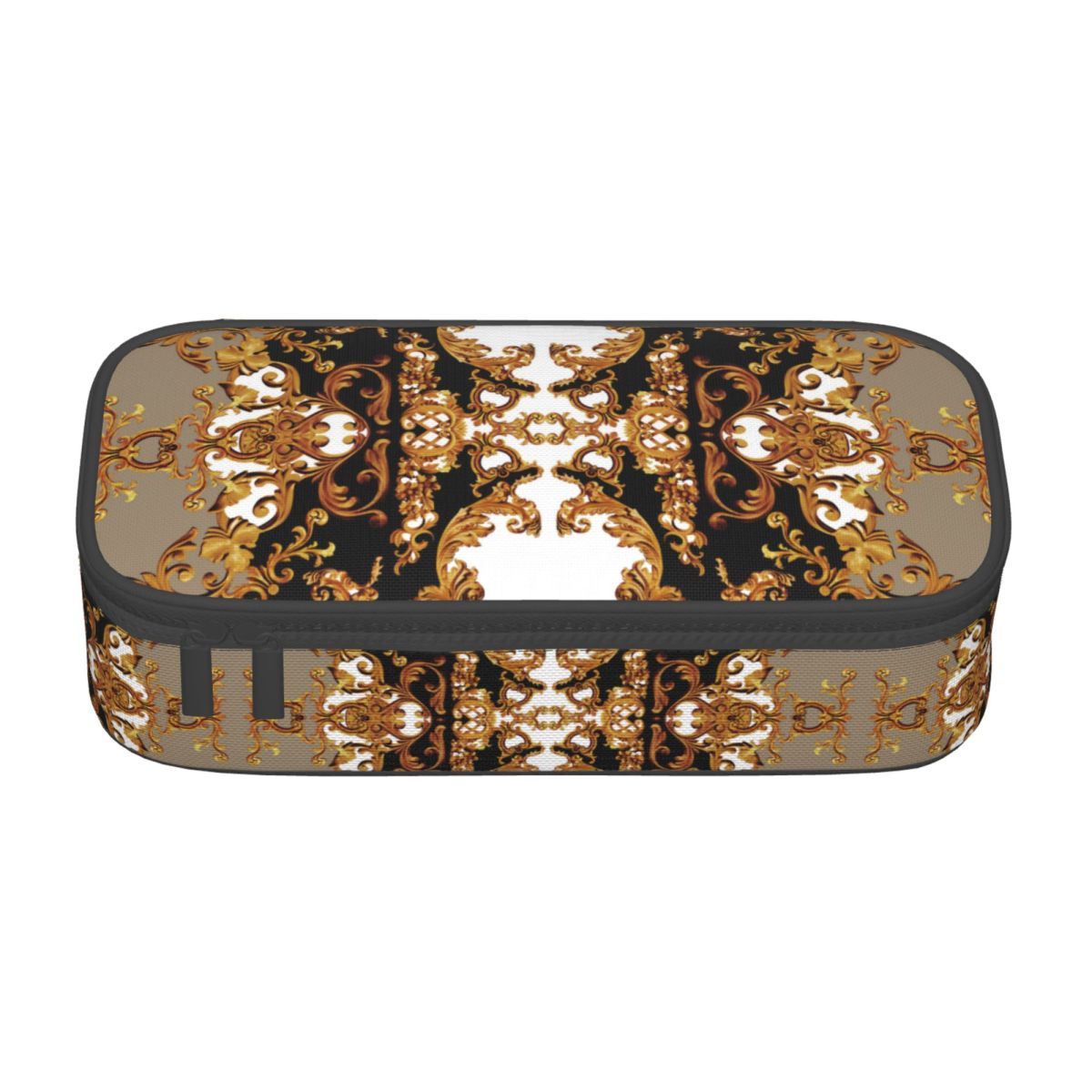 Custom Luxury European Baroque Art Pencil Cases for Girl Boy Large Storage Pen Box Bag Stationery: Burgundy