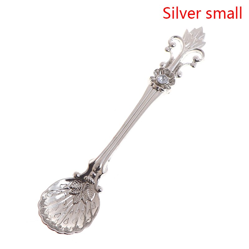 1 pz creativo Vintage ▾ in lega di zinco fiore foglia intaglio cucchiaio da cucina stoviglie posate per tè caffè cucchiai da dolce: 7