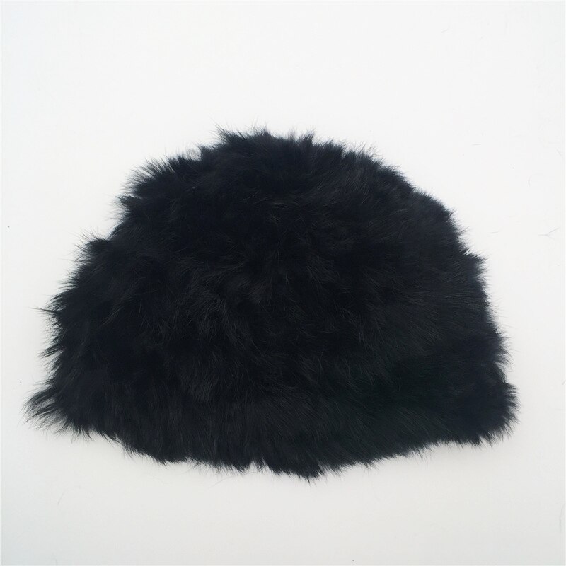 Luxury Girls Outdoor Winter Faux Fur Knitted Beanies Hats Woolen Fluffy Thick Warm Caps Women Fur Hats