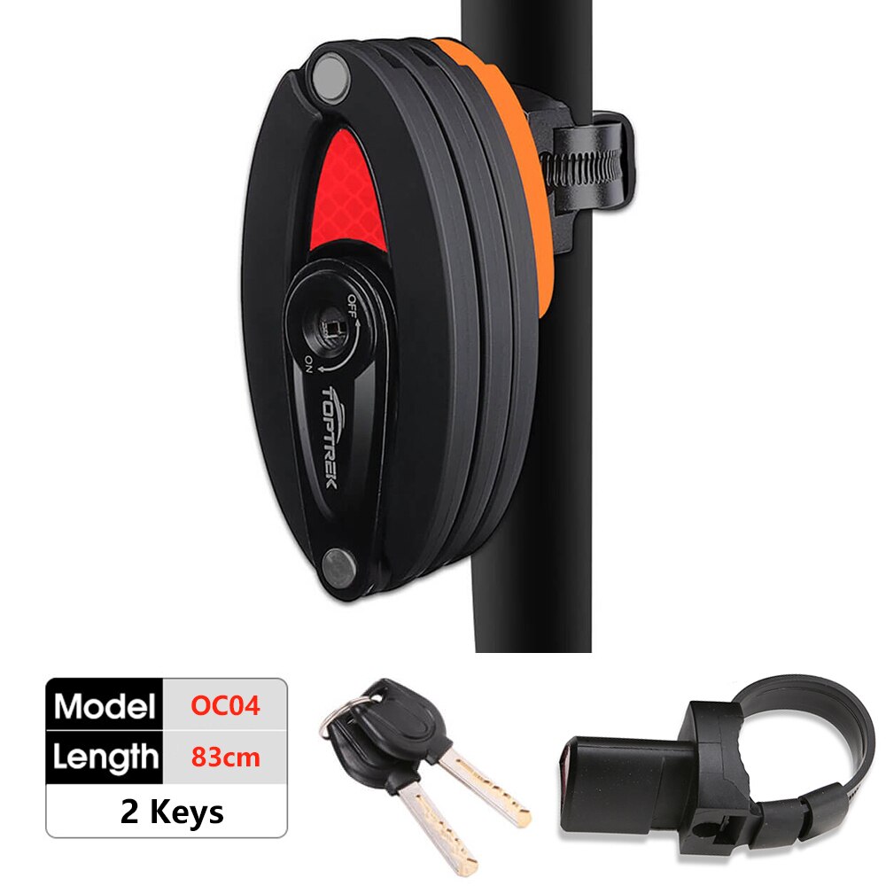 Toptrek Bicycle Lock Foldable Bike Lock MTB Road Fold Lock High Security Anti-Theft Scooter Electric E-Bike Bicycle Accessories: Burgundy