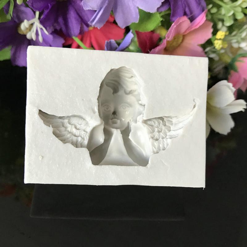 3d tegneserie engle form silikone fondant forsyninger håndlavet gips form gør-det-selv kage dekoration tilbehør værktøjer bageform