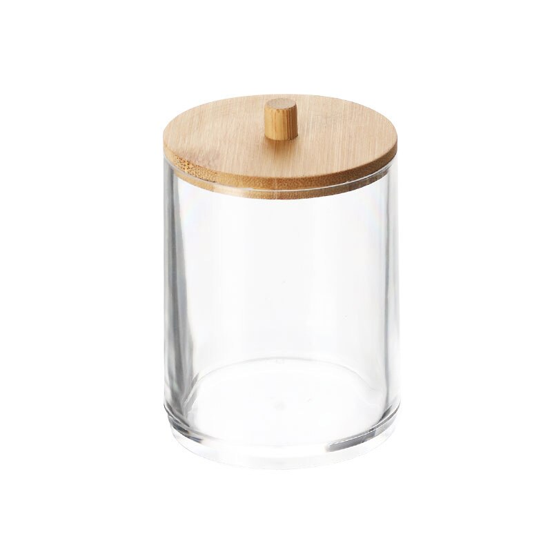 Acrylic wooden storage box Transparent bamboo cover Desktop storage Organizer for kitchen living room Small Storage container: 2194W