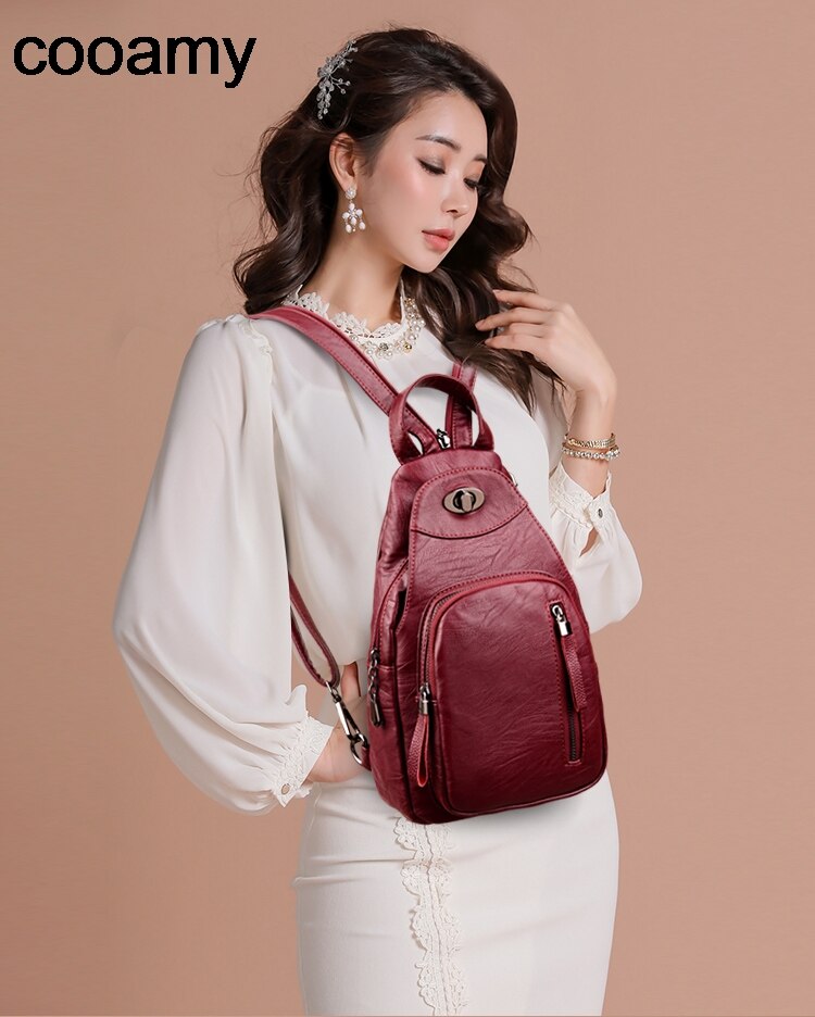 Women Backpacks Shoulder School Bags for Teenage Girls Preppy Style Sackpack PU Leather Rucksack Female Knapsack