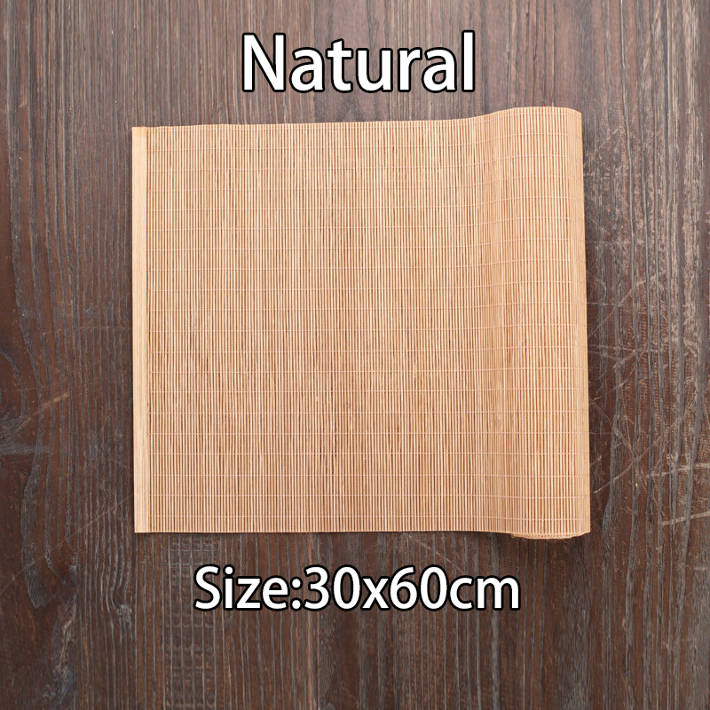 Natural Bamboo Table Mat Tea Dining Insulated Table Runner Japanese Style Natural Woven Placemat Coaster Cup Pad: 04
