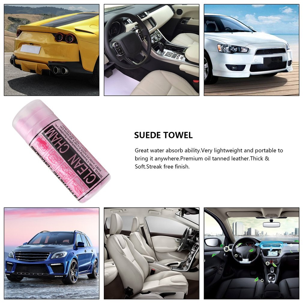 66X43Cm Natuurlijke Zachte Zeem Car Auto Cleaning Doek Wassen Suede Absorberende Handdoek Auto Styling