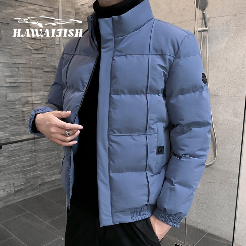 HAWAIFISH acolchada-Chaqueta de algodón para hombre, Parka de estilo coreano, ropa de para invierno, novedad de 2022