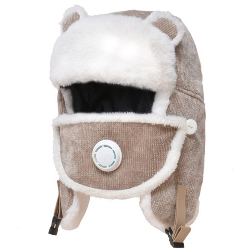 Plus Fleece Bomber Cap Child Winter Keep Warm Girl Cute Cartoon Boy Windproof Ear Protection Face Mask Gorra