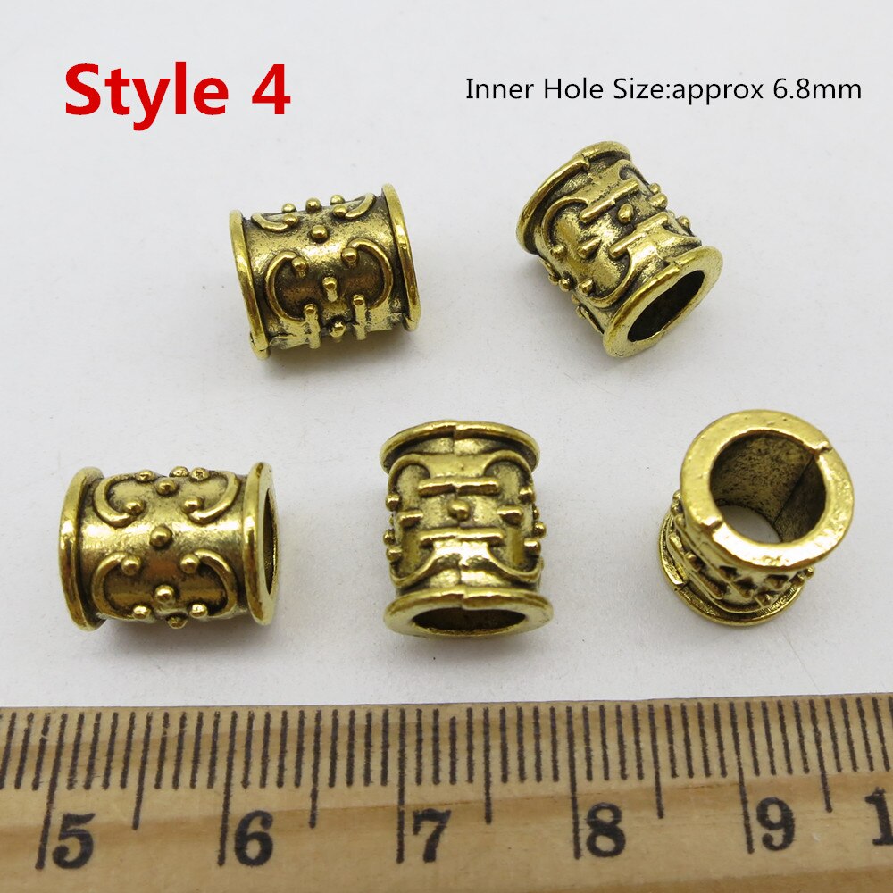 5 st olika stilar viking rune hår fläta dread beard dreadlock pärlor ringar tub för kvinnor män tillbehör