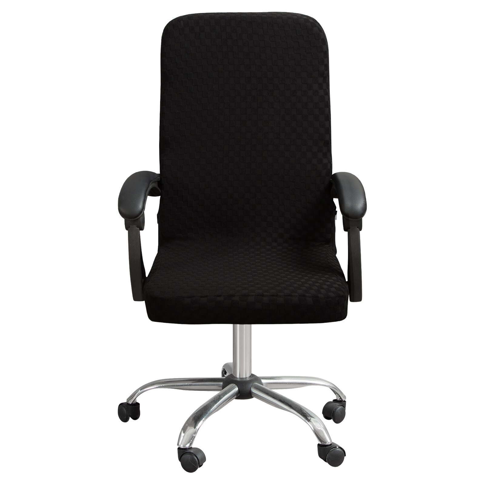 Modern Spandex Computer Chair Cover 100% Polyester Elastic Fabric Office Chair Cover Easy Washable Removeable: black / M