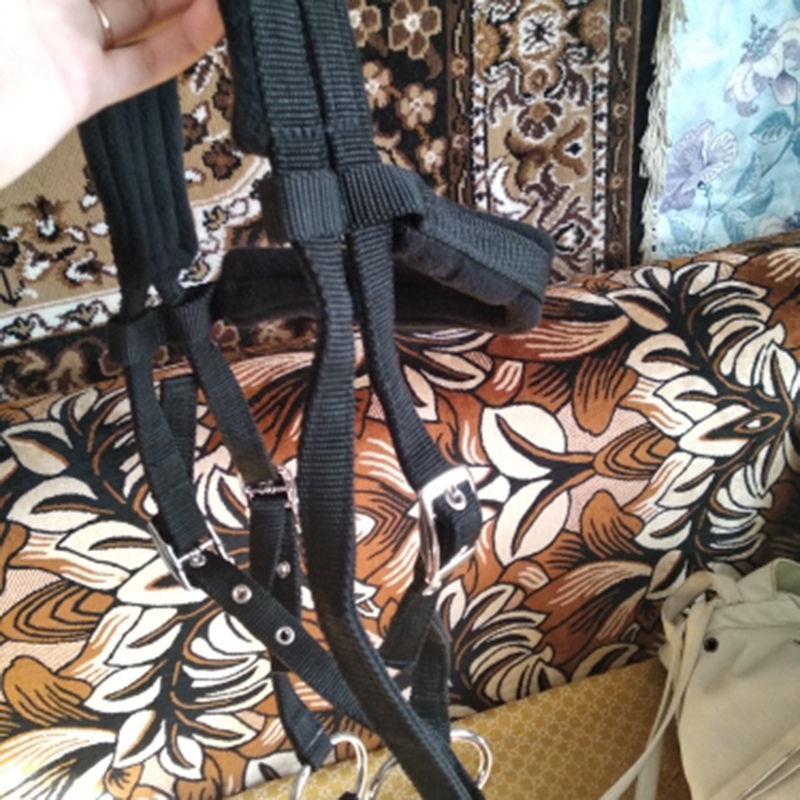 Práctico equipo ajustable de equitación cabestro con brida de caballo con Bit y correa de rienda para accesorios ecuestres de caballo suave Thi