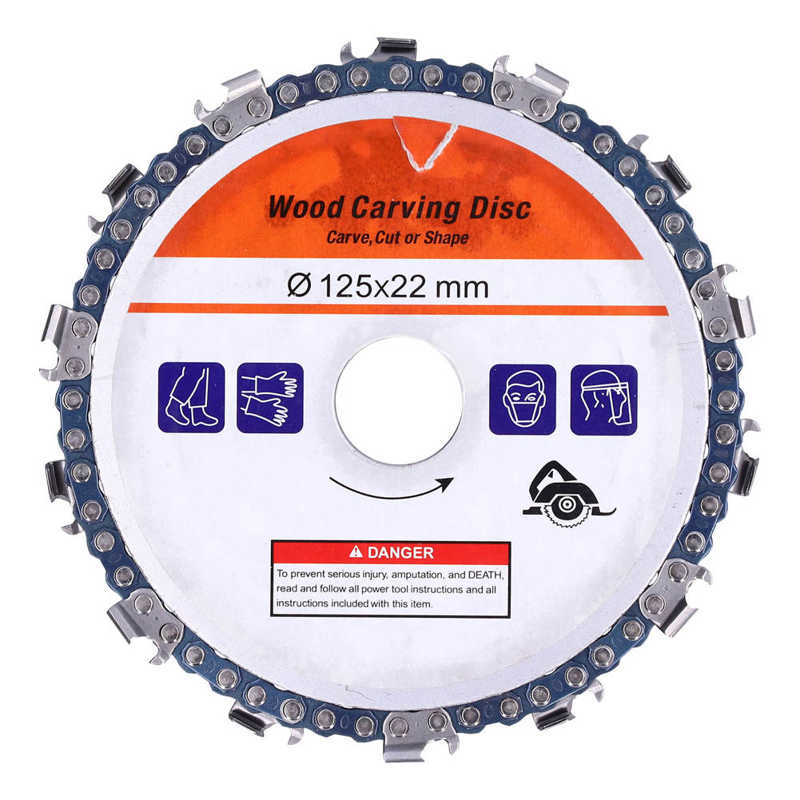 Circular Chainsaw Blade Fine Cutting Wood Carving Chain Disc for Shaping for Engraving Circular Chain Saw Blade: Orange Card