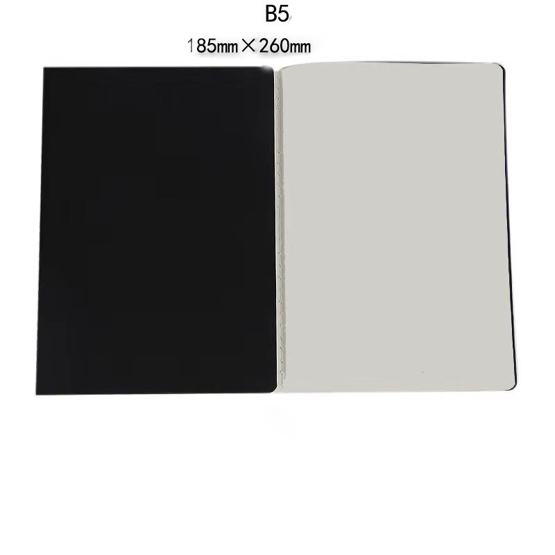 EZONE B5 Kraft Notebook Black Kraft Cover Notebook Blank Pages Line Paper Sketchbook Planner Notebook School Supply Stationery: T3