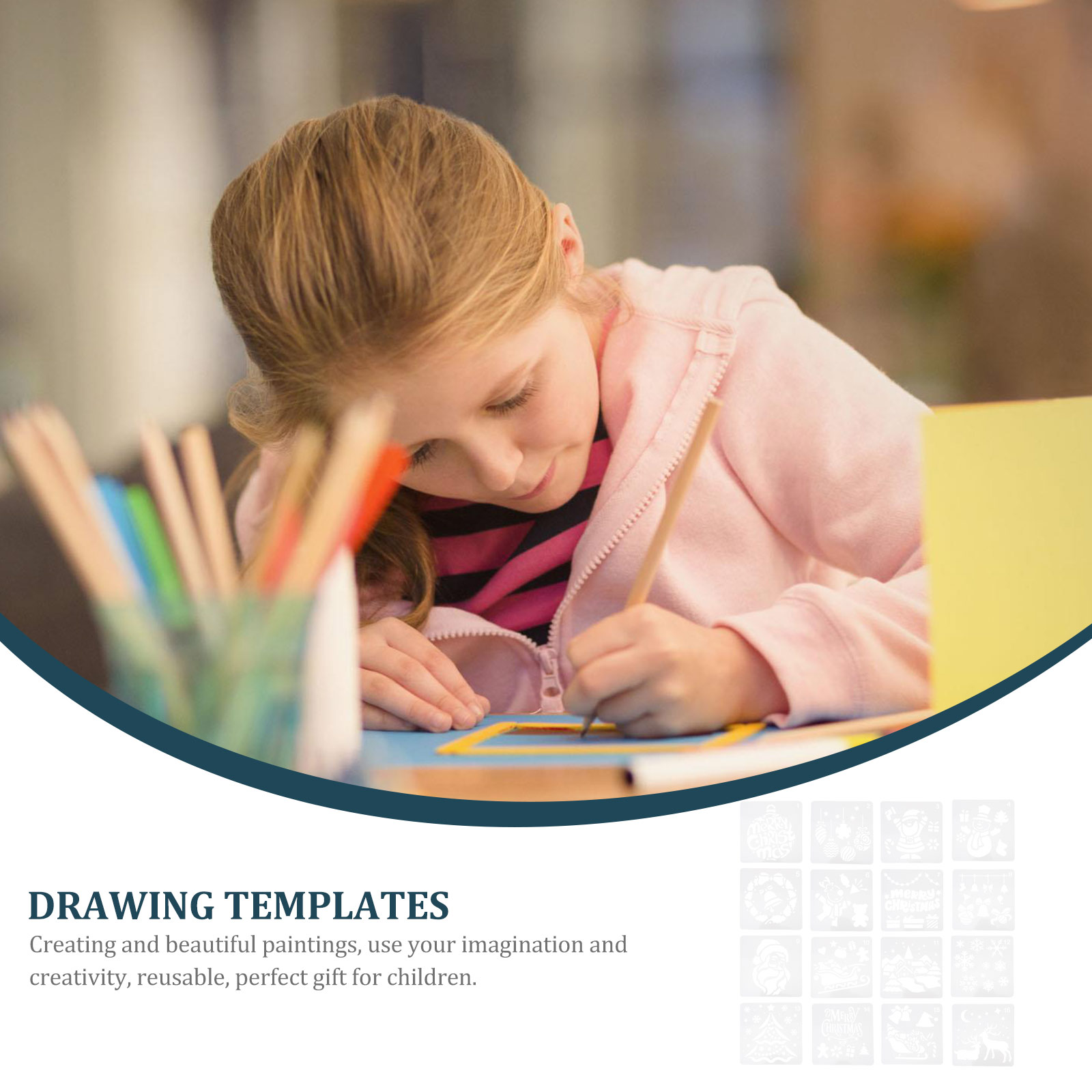 16Pcs Hollow Painting Stencils Wall Painting Spraying Templates Reusable Stencils