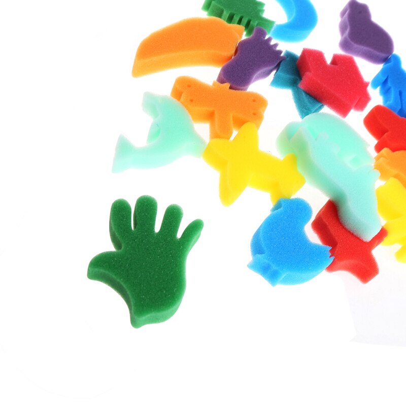 24 Patronen Spons Borstel Diy Graffiti Spons Art Supplies Borstels Zegel Schilderen Gereedschappen Grappig Creatief Speelgoed Voor Grappige Tekening