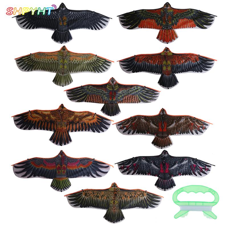 1.1m plana águia pipa com 30 metros de linha pipa crianças voando pássaro pipas windsock brinquedos ao ar livre jardim pano brinquedos para crianças giftnew