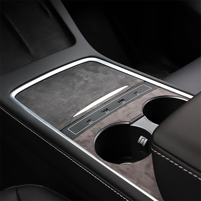 4 In 1 USB For Tesla Model 3 Model Y 27W Quick Charger Intelligent Docking Station USB Shunt Hub Decoration Interior Refit