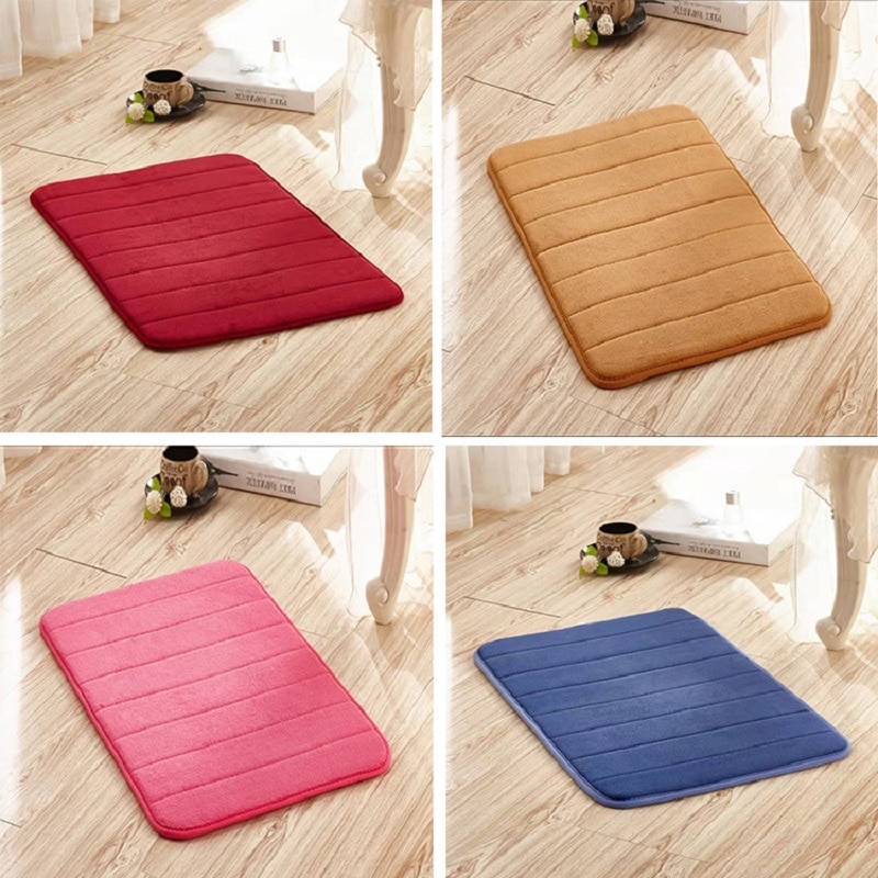 Fargerik badematte bad memory foam matte teppe vannabsorberende teppe gulv anti-skli myke teppe matter hjemmekjøkken teppe 40*60cm