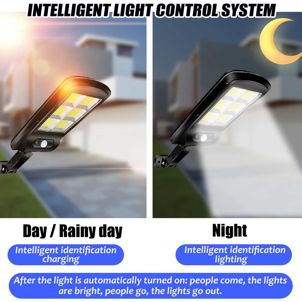 Solcellevæglampe infrarød bevægelsessensor led gadelys 50/100/200/300w udendørs belysning cob sensor havelampe led lys
