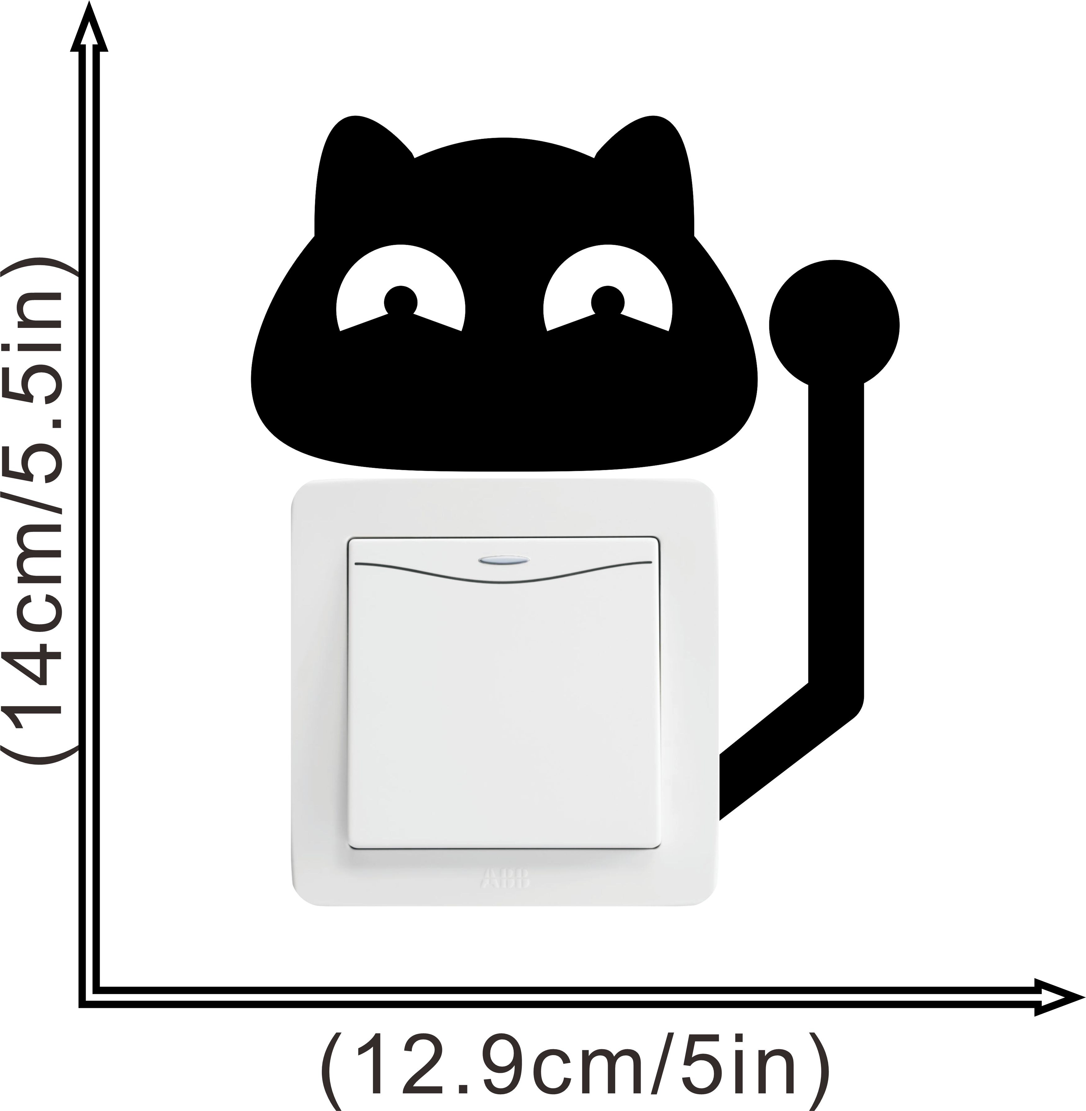 Baby bedroom living room decoration cute cat switch sticker mural art environment friendly vinyl DIY children's Wall Decal: 013