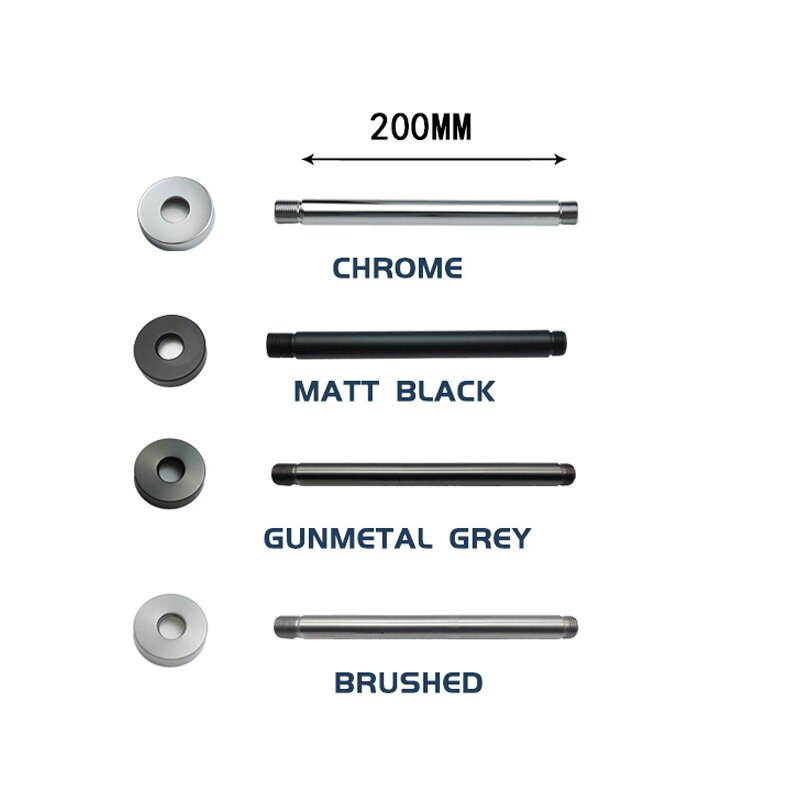 20/30/40CM Stainless Steel Shower Head Extension Arm Top Ceiling Mounted Wall Mounted Tube Rainfall Shower Head Arm for Bathroom