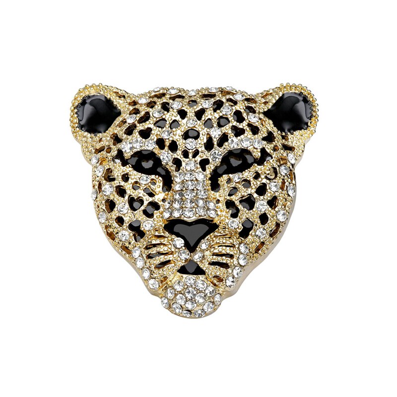 Neue Charme Strass retro Hohl Leopard Kopf Broschen Für Mann Modeschmuck Luxuriöse Männlichen Ornamente