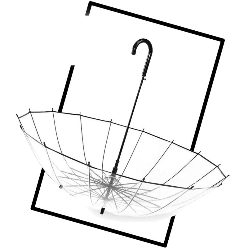 Yesello transparent långhandtag regnparaply ultralätt kvinnor barnparasoll regnparaply halvautomatiskt kvinnliga paraplyer