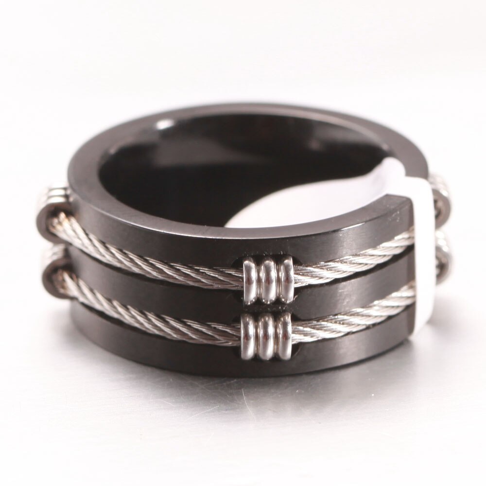 Klassieke Draad Kabel Biker Ringen Voor Mannen 316L Rvs Geborsteld Mannelijke Jongen Signet Vinger Bands Sieraden