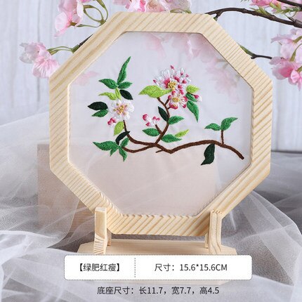 Kinesiska blommor mönster broderi kit med träram diy korsstygn set handgjorda hantverk sömnad målarmaterial paket: 5