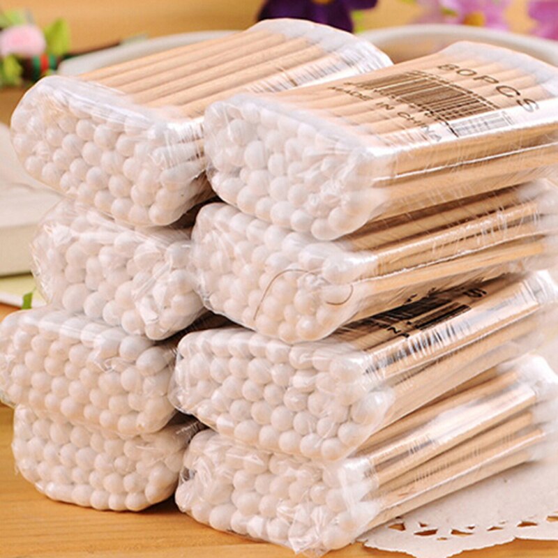 1Bag Dubbele Hoofd Wattenstaafje Baby Care Cleaning Up Remover Tip Hout Gereedschap Outdoor Emergency Medische Wondverzorging Dressing