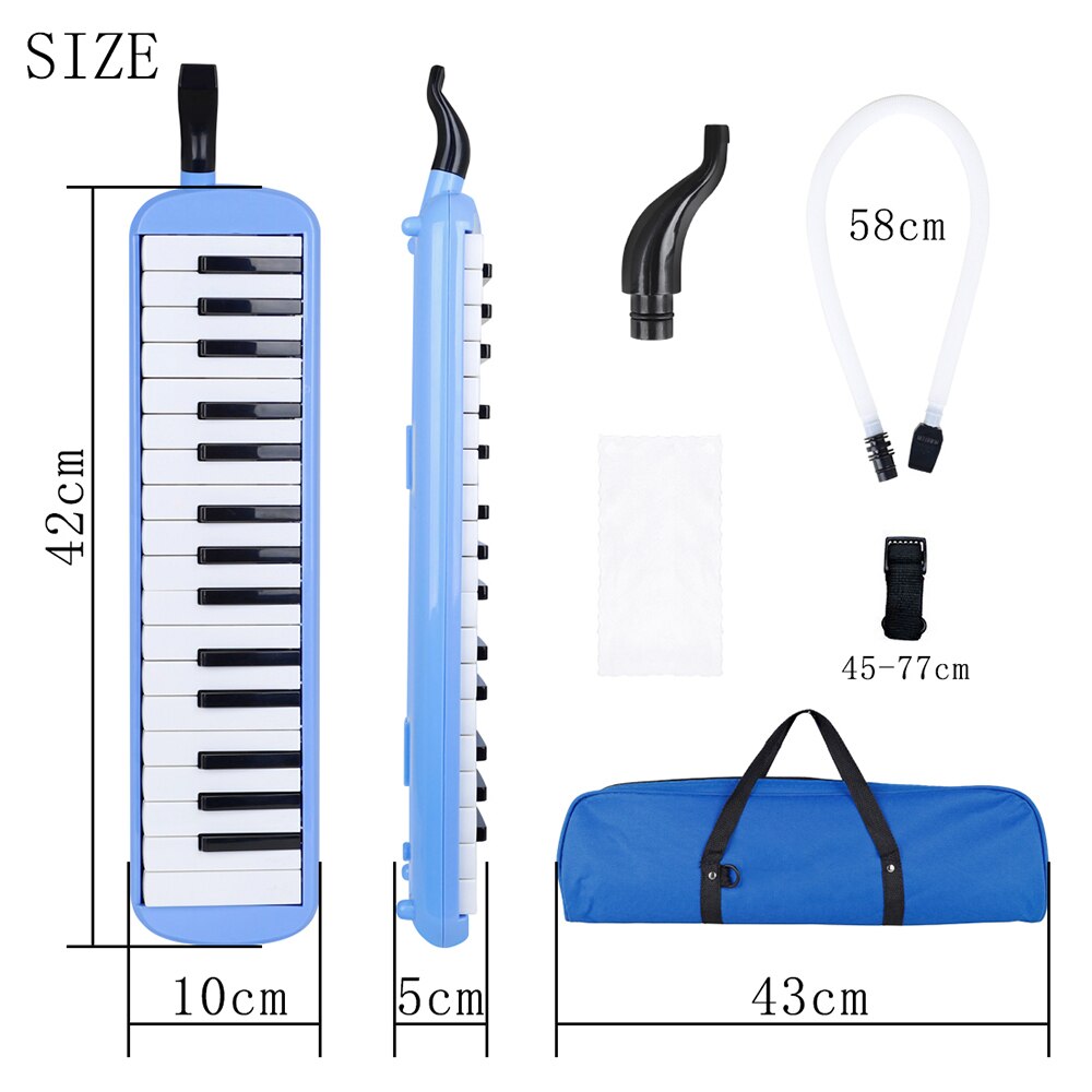 32 Keys Mouth Organ Musical Instrument with Carrying Bag for Music Lovers Child Beginners Adult Mouth Organ Blowpipe Teaching: B