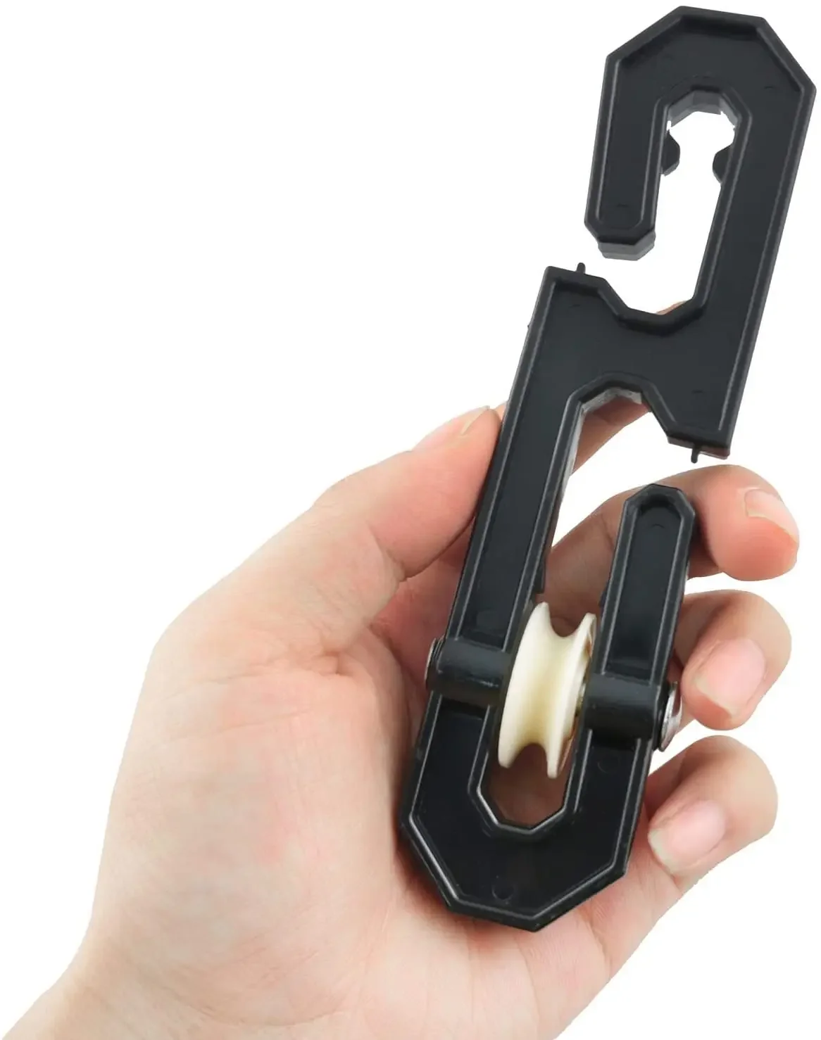 2PCS Plastic Aluminum Clothesline Separator Spreader Pulley S-Shaped Clothes line Splitter for Long Clothesline and Heavy Loads