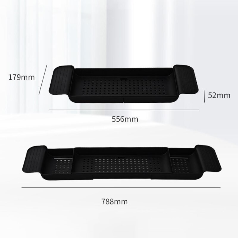 Multi-Function Retractable Bathtub Storage Rack Bath Tray Shelf Tub Bathroom Tools Towel Storage Shelf Kitchen Sink Drain Holder