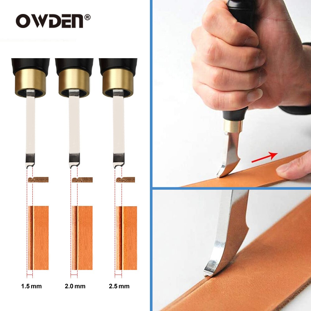 Owden Lederen Edge Creaser Tool Lederen Tool Markering Versieren Line Tool Leathercraft Tool Lederen Edge Tool