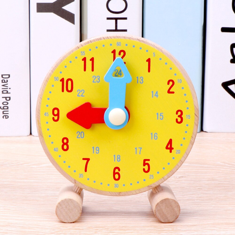 Reloj educativo de madera original duradero y ligero para niños pequeños, 1 unidad