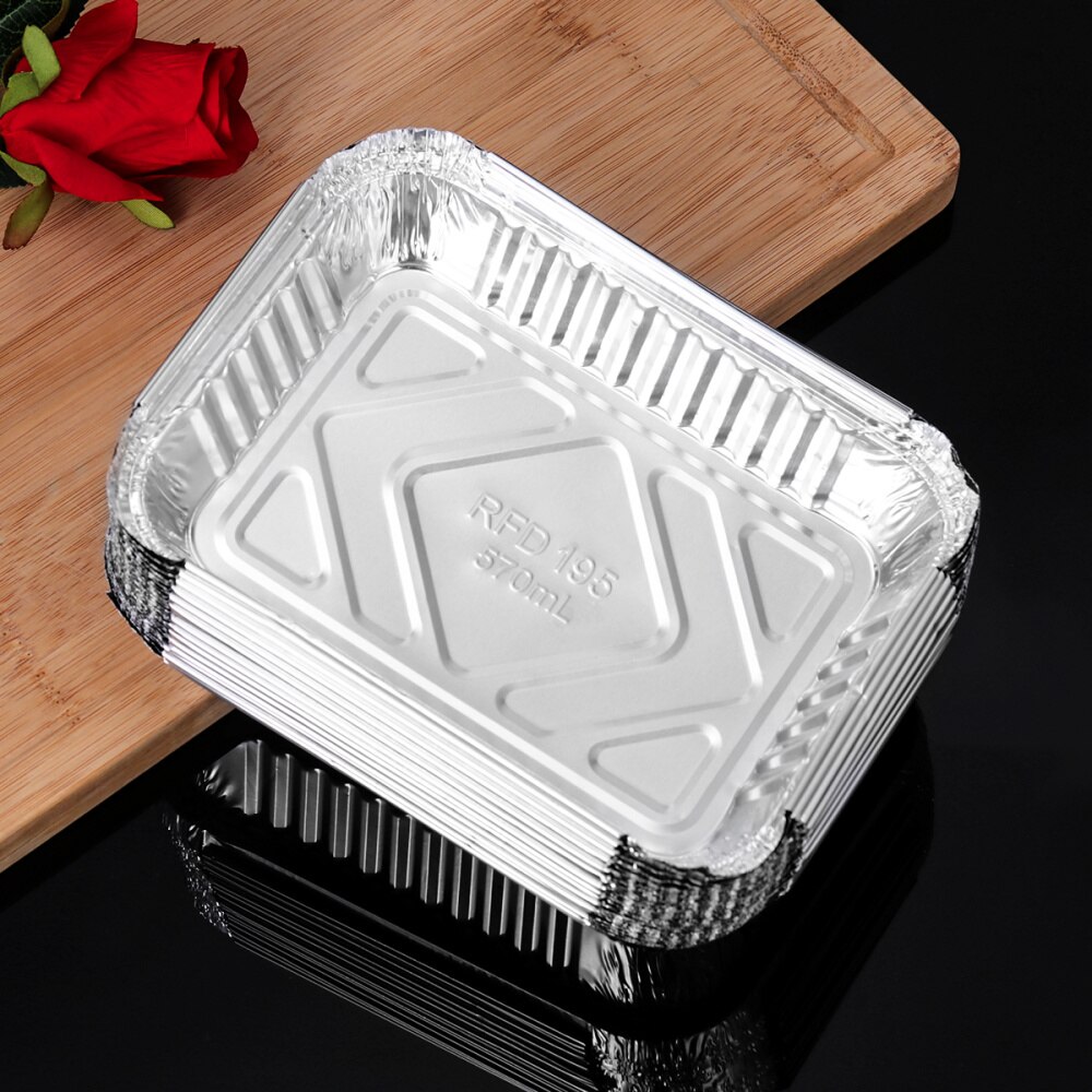 30pcs 570ml Disposable BBQ Drip Pan Tray Aluminum Foil Tin Liners for Grease Catch Pans Replacement Liner Trays Without Cover