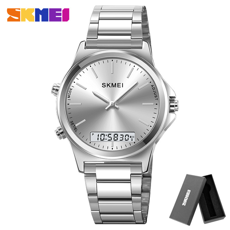 Reloj SKMEI 2120 reloj hombre 3 tiempo pantalla de luz trasera reloj cronógrafo Digital relojes deportivos relojes de pulsera con alarma impermeables para hombre