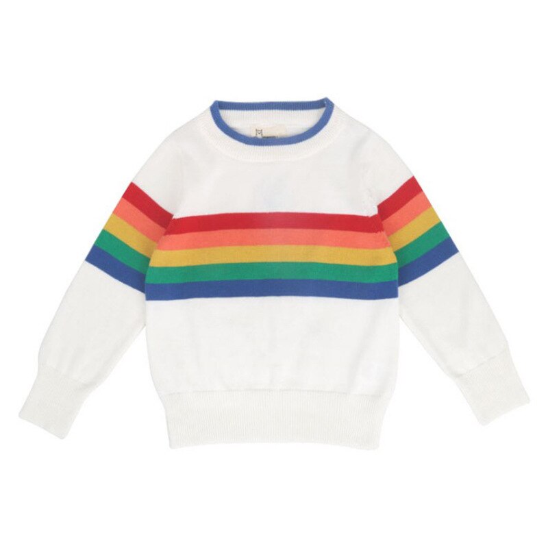 Children Clothing Kids Girls Coat Rainbow Knitted Sweater Brand Boys Rainbow Sweaters Boys Girls Clothes