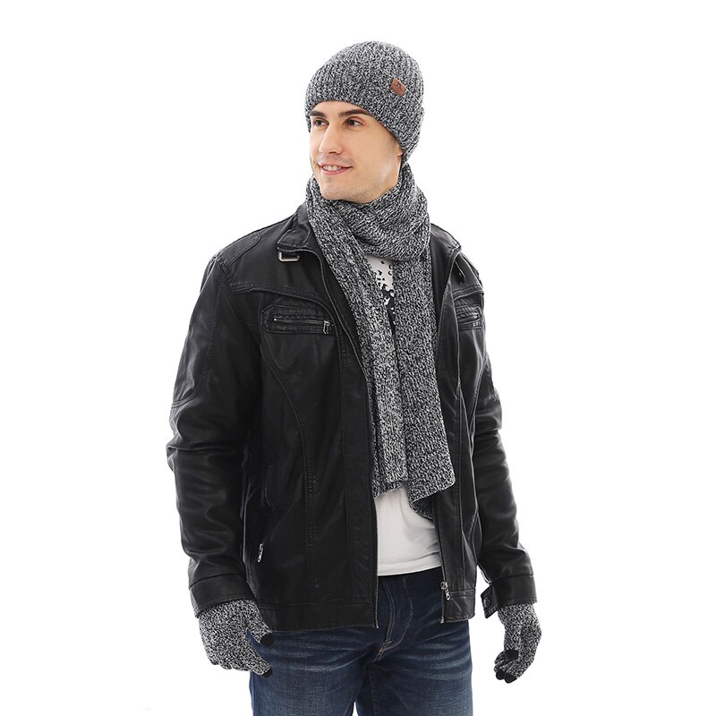 Runmeifa tørklæde, hat & handsker sæt til mand varme sæt studerende akryl varm vinter tredelt sæt smuk leder: 2