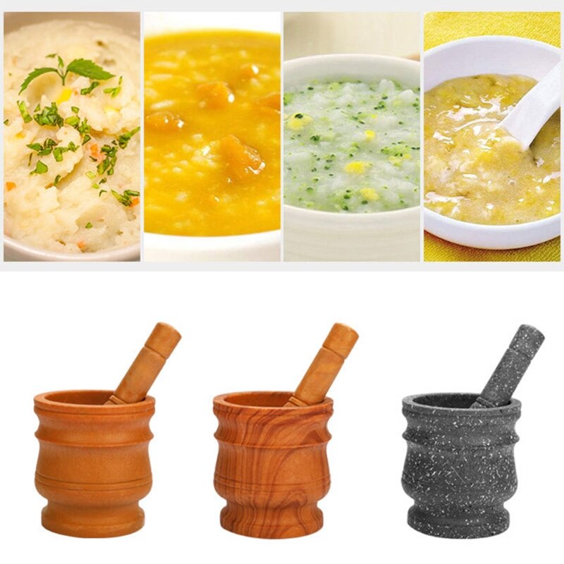 Mortar Pestle Tool Set 11 Cm Large Mortar Kitchen Herbs Spices Food Shreding Grinding Tool For DIY Sauce Making