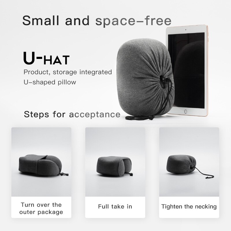 CHECA GOODS-Cojín cervical para viajes, collarín con relleno de espuma con memoria, almohada de descanso en forma de U para el cuello con funda lavable y transpirable, perfecto para el avión
