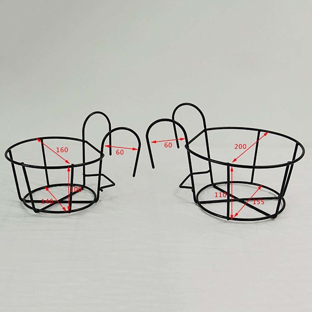 Hanging Basket Balcony Hanging Plant Racks Balcony Round Flower Rack Railing Fence Outdoor Window Iron Bonsai Stand Decoration