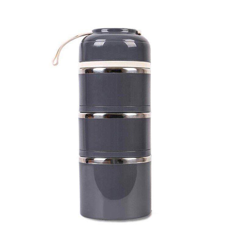 3 Tier Stainless Steel Lunchbox Insulation Food Soup Container Lunch Box Bag Portable Outdoor Bento Leak-Proof Kitchen 3 Layer: black without bag