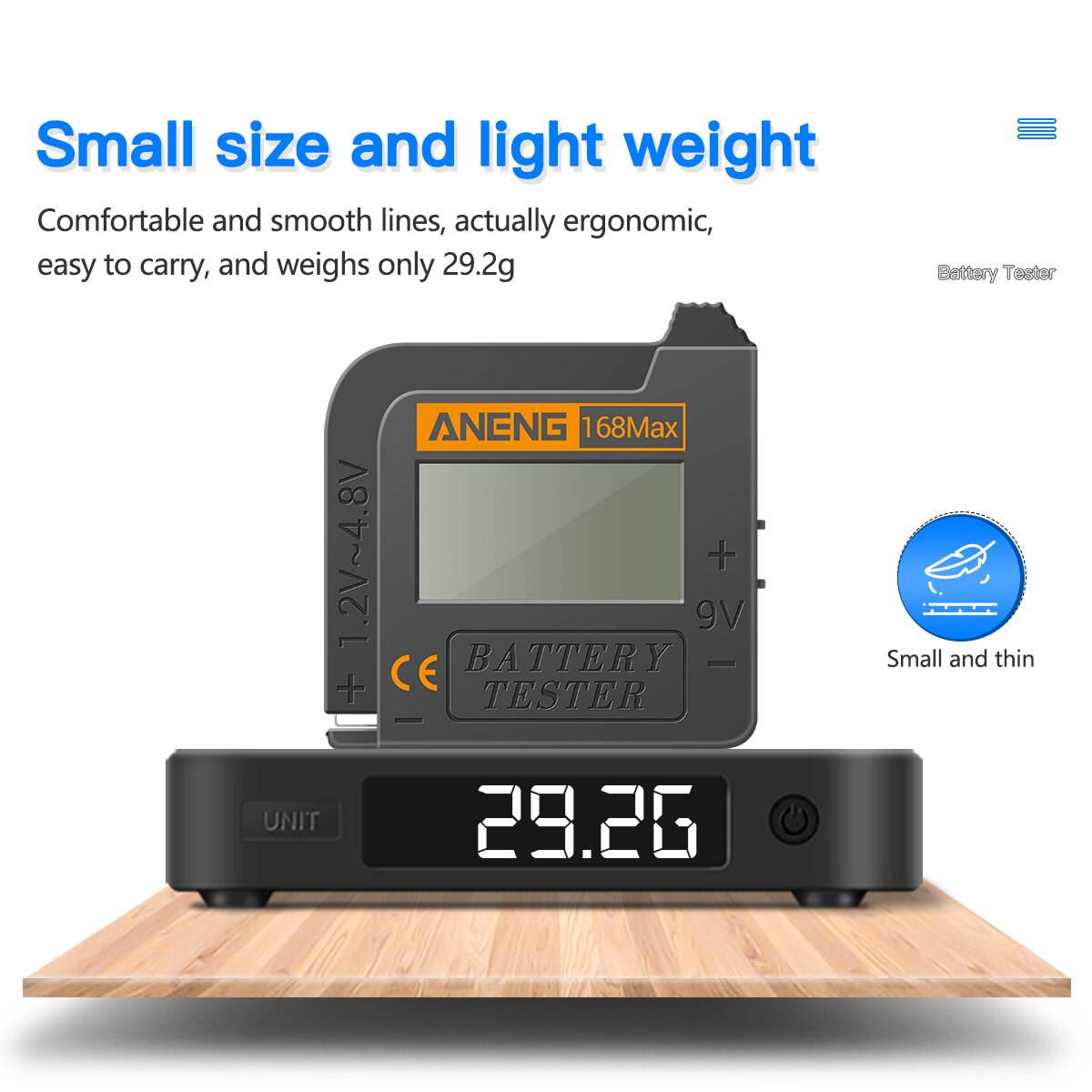 Battery Tester 168MAX Digital Display Tester Battery Voltage Checker Battery Capacity Testing Tool Universal Tester