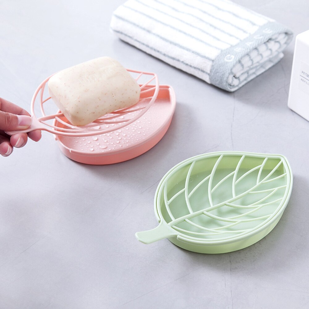 Caja de jabón de almacenamiento para el hogar multifuncional, plato de caja de jabón con forma de hoja para ducha de baño, placa de soporte de almacenamiento, almacenamiento para Baño