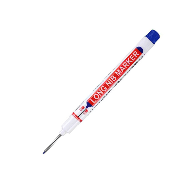 20MM czerwony/czarny/niebieski/biały atrament markery z długą główką łazienka dekoracja do obróbki drewna uniwersalne markery z głębokimi otworami: Niebieski