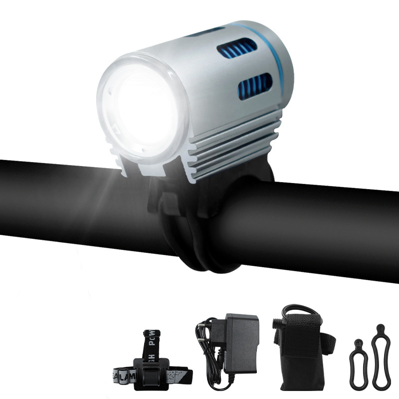 Fiets Verlichting Oplaadbare Zaklamp L2 Led Fiets Verlichting Spots Mtb Front Light 18650 Batterij Farol Para Fiets: Blue 5200 headband