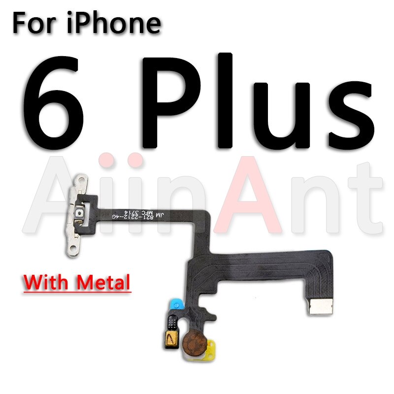 Aiinant original power flex til iphone 6 6s 7 8 plus 5 5s se mute & volume power-knapper nøgleafbryder flex kabel reparationsdele: Til iphone 6 plus
